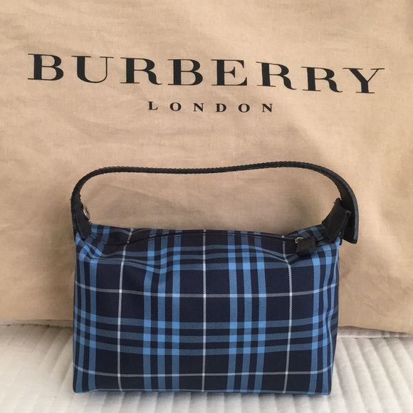 blue plaid purse